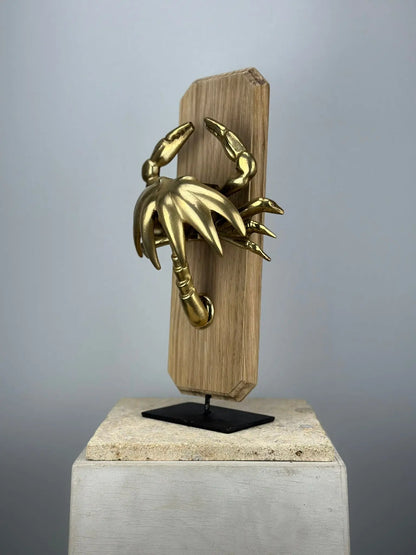 Heurtoir de porte Crabe en Bronze Doré