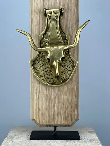 Heurtoir de porte Crâne de Longhorn en Bronze
