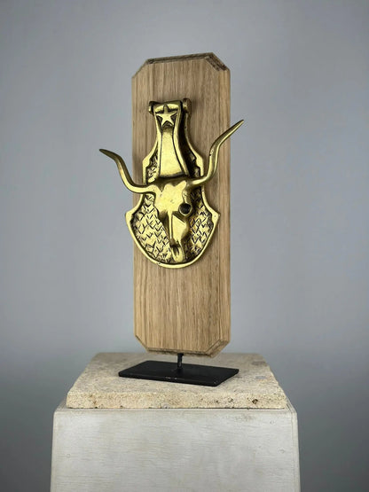 Heurtoir de porte Crâne de Longhorn en Bronze