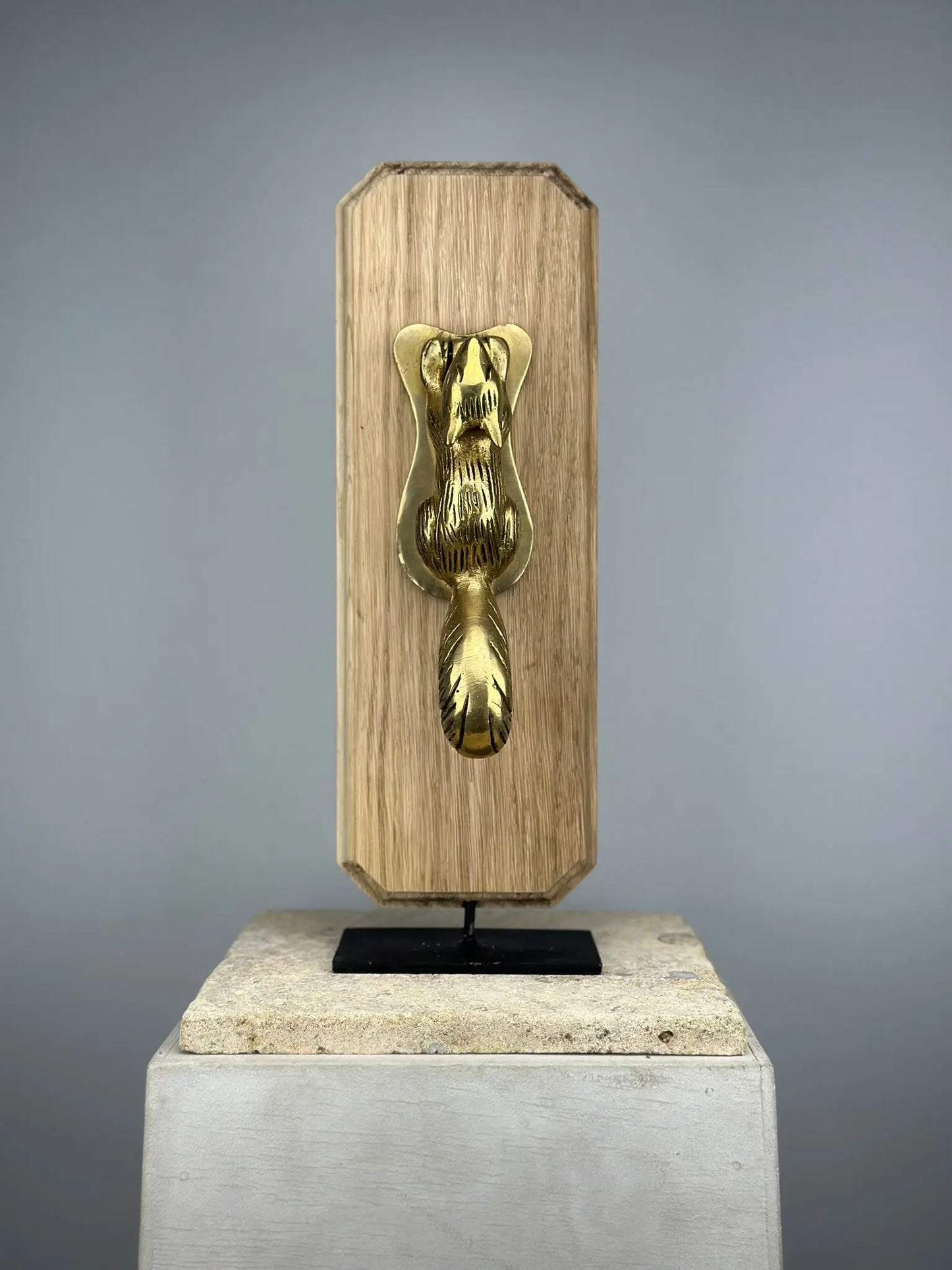 Heurtoir de porte Renard Grimpant en Bronze