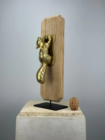 Heurtoir de porte Renard Grimpant en Bronze