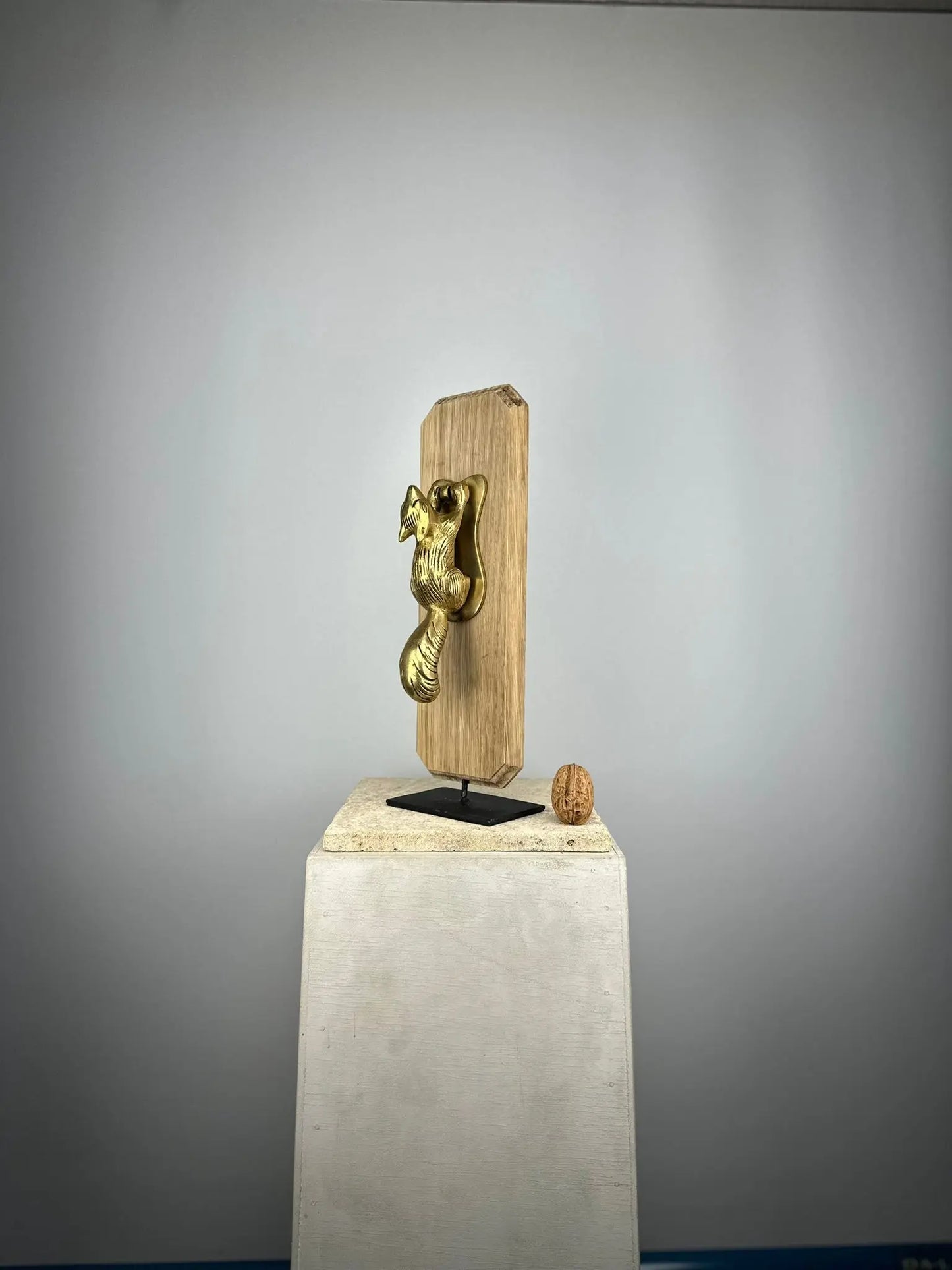 Heurtoir de porte Renard Grimpant en Bronze