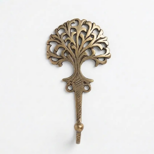 Crochet mural décoratif arbre de vie en métal doré - TokoLausanne