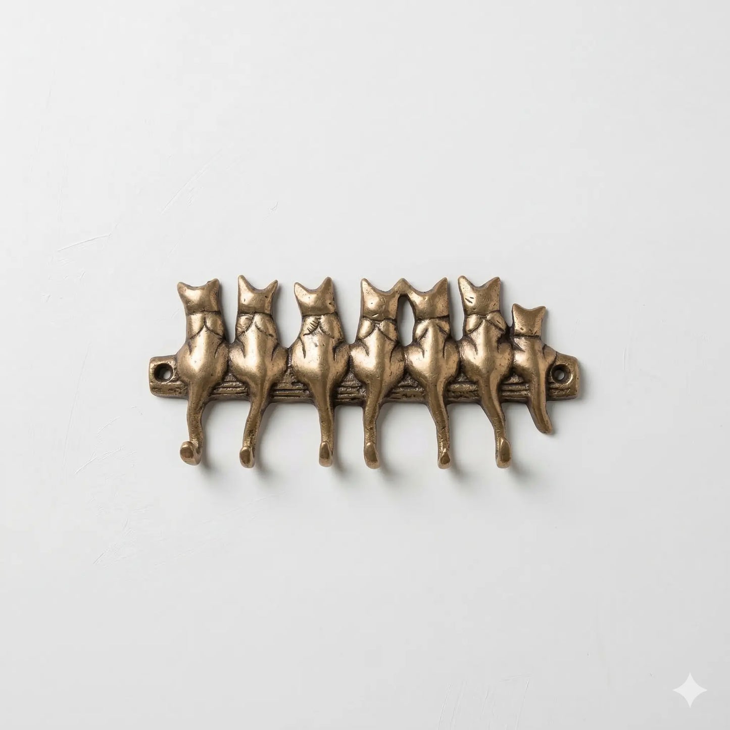 Porte-clés Mural Vintage en Bronze - Chats Assis - TokoLausanne