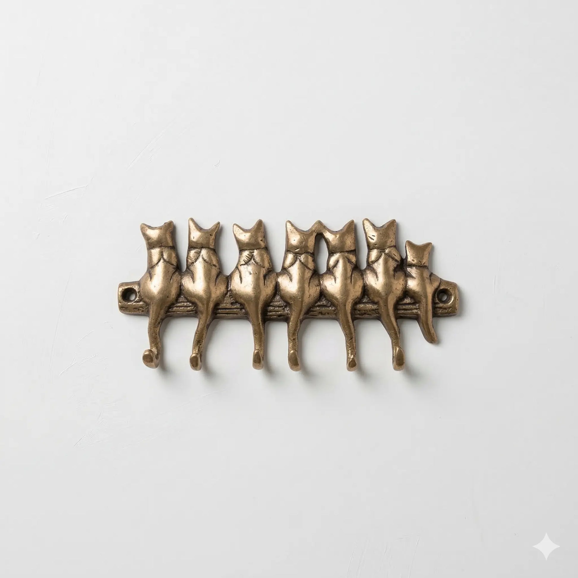 Porte-clés Mural Vintage en Bronze - Chats Assis - TokoLausanne