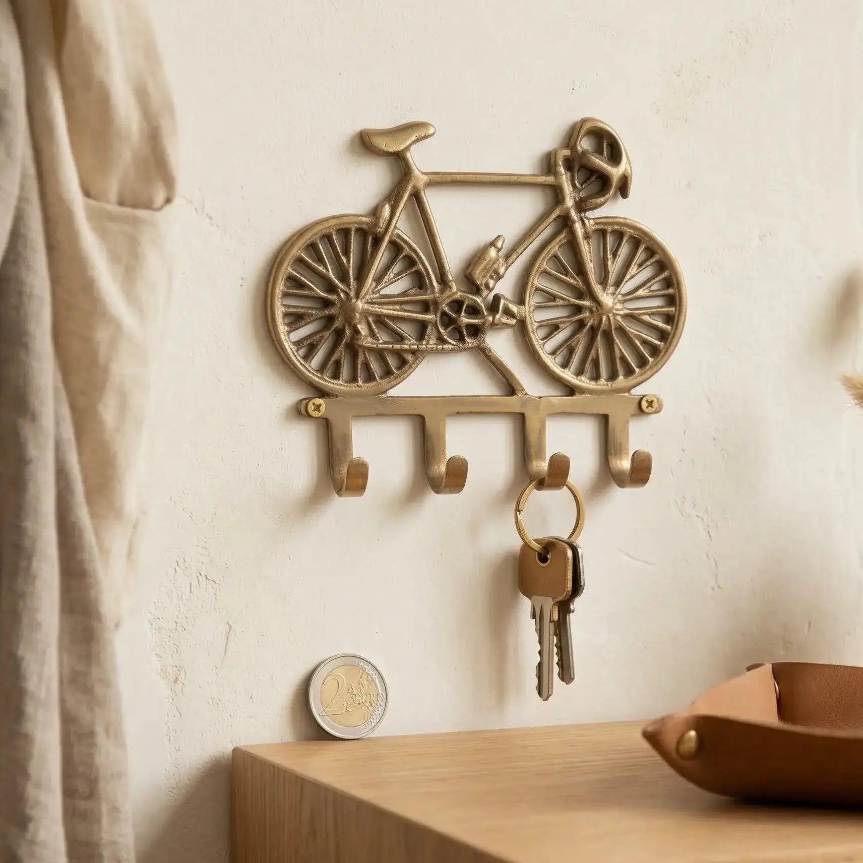 Porte-clés mural en forme de vélo - bronze - TokoLausanne