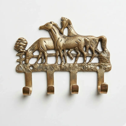 Porte-manteau vintage en bronze avec des chevaux. - TokoLausanne