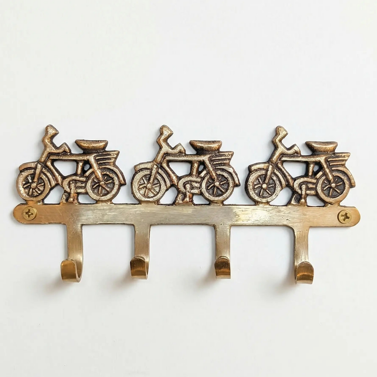 Porte-manteau mural vintage en bronze avec vélos! - TokoLausanne