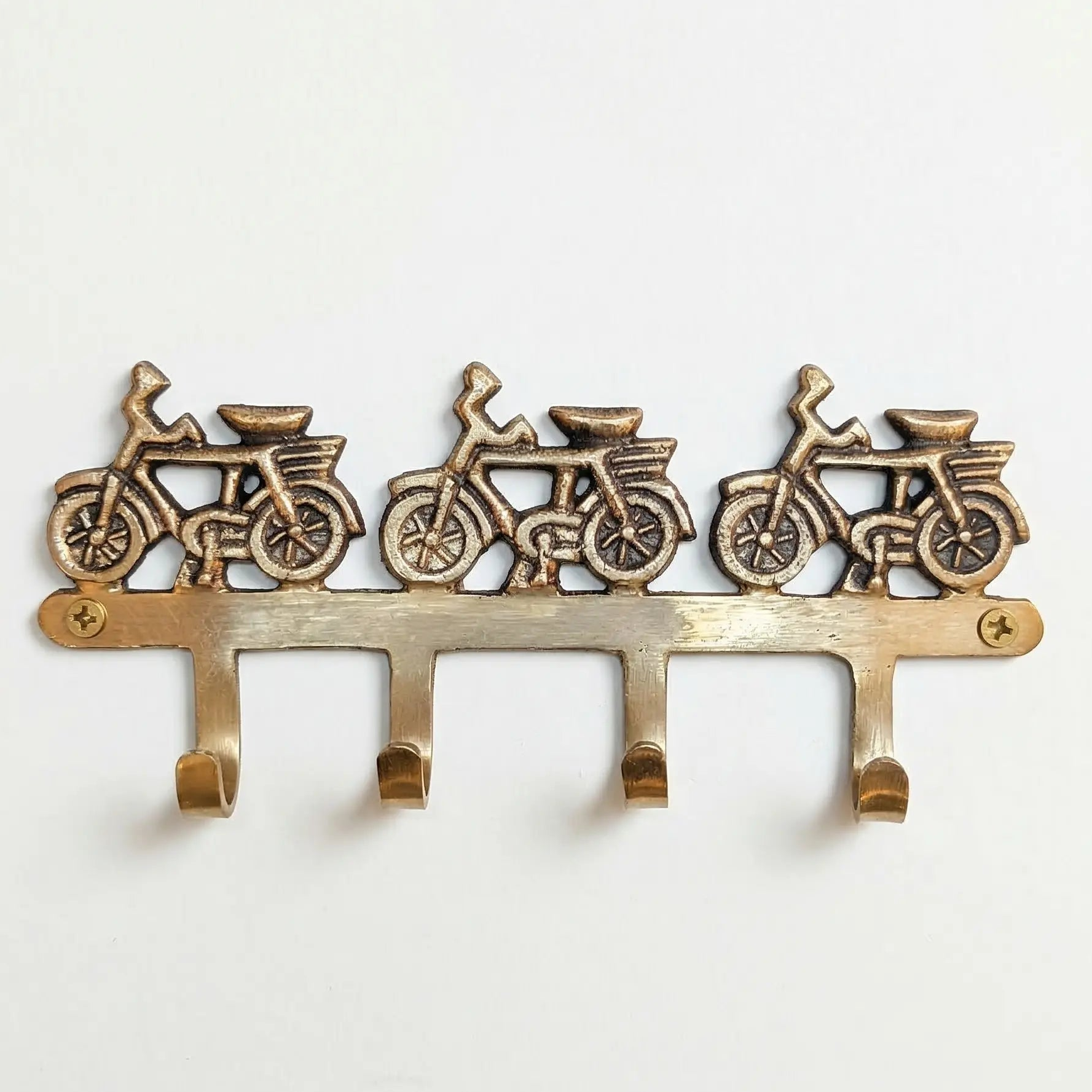 Porte-manteau mural vintage en bronze avec vélos! - TokoLausanne