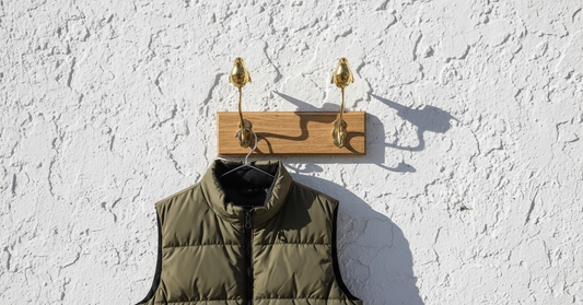 Porte-manteau mural double oiseaux bronze Tokolausanne