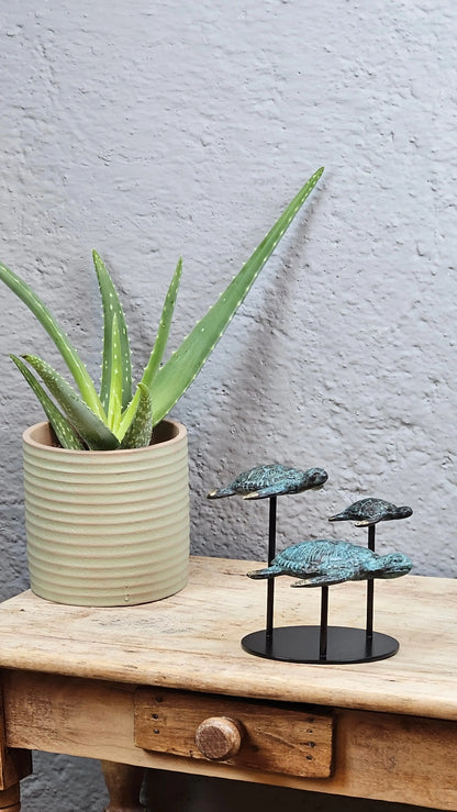 Sculpture marine - Famille Tortues en Bronze Tokolausanne