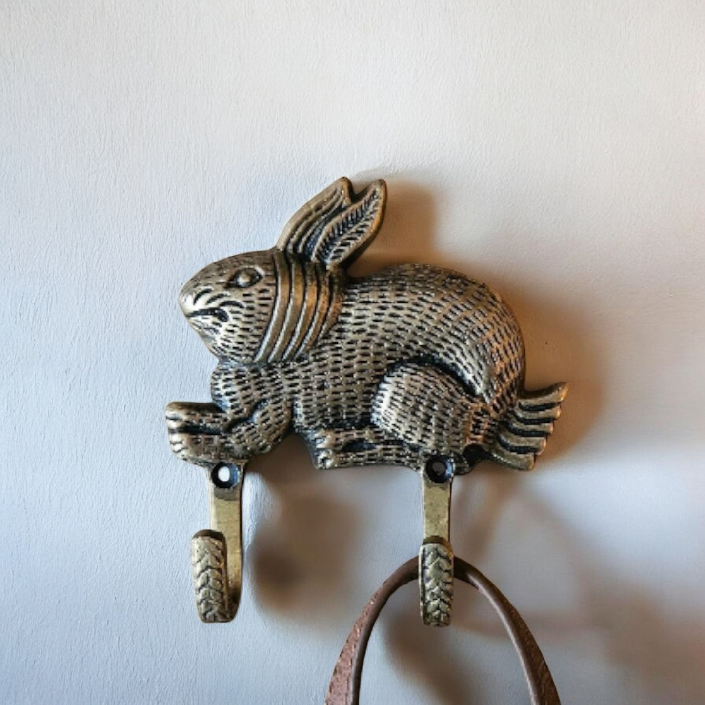 Patère Vintage Lapin en Bronze - Crochet Décoratif Style Antique Tokolausanne