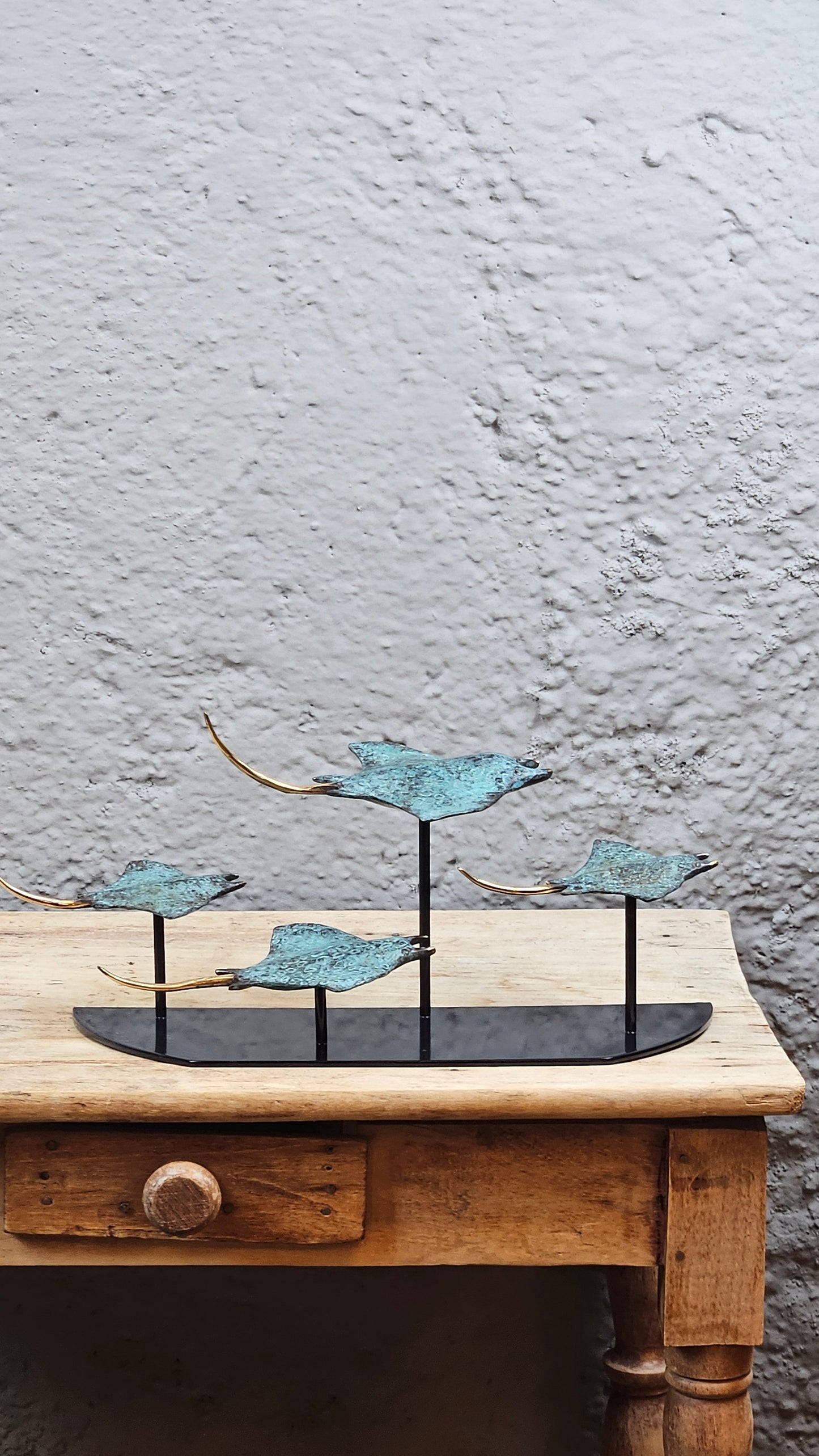 4 raies manta en bronze Tokolausanne