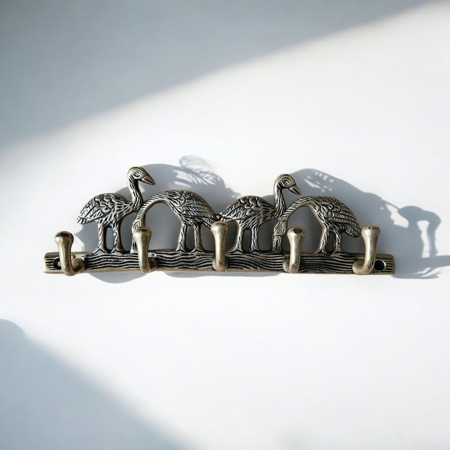 Porte-Manteau Mural Oies en Bronze - Patère Vintage 5 Crochets Tokolausanne