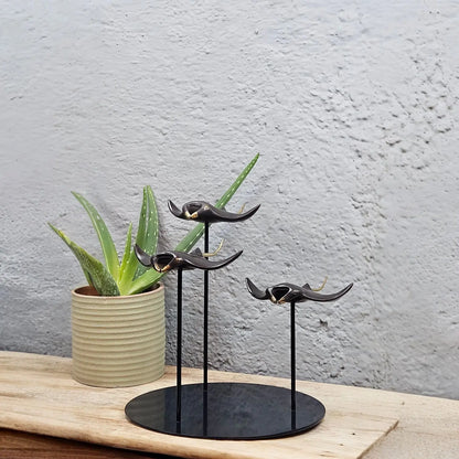 Sculpture trio Raies Manta en Bronze Tokolausanne