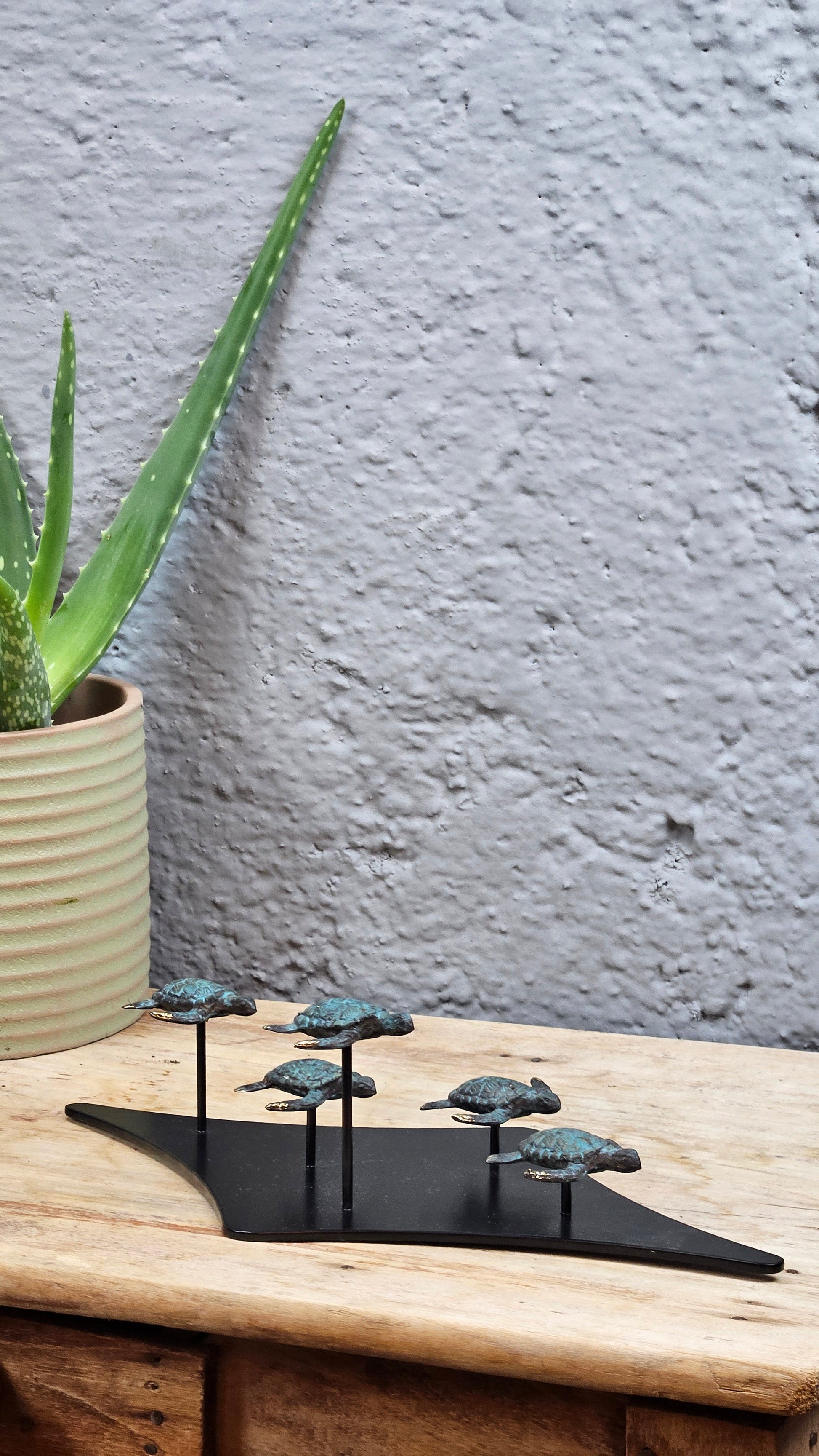 Petit famille tortue en bronze Tokolausanne