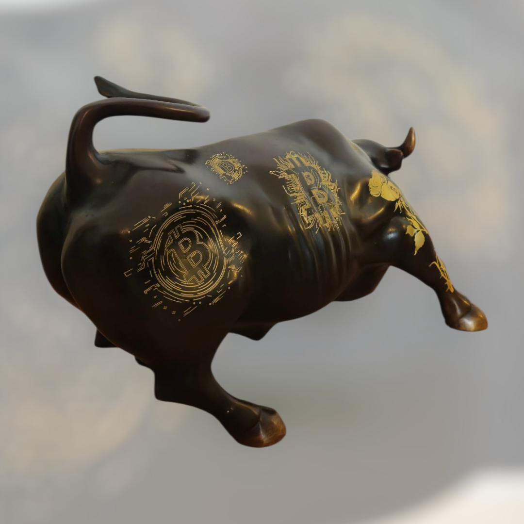 statue Taureau /bull wallstreet Bitcoin - Déco Crypto Tokolausanne