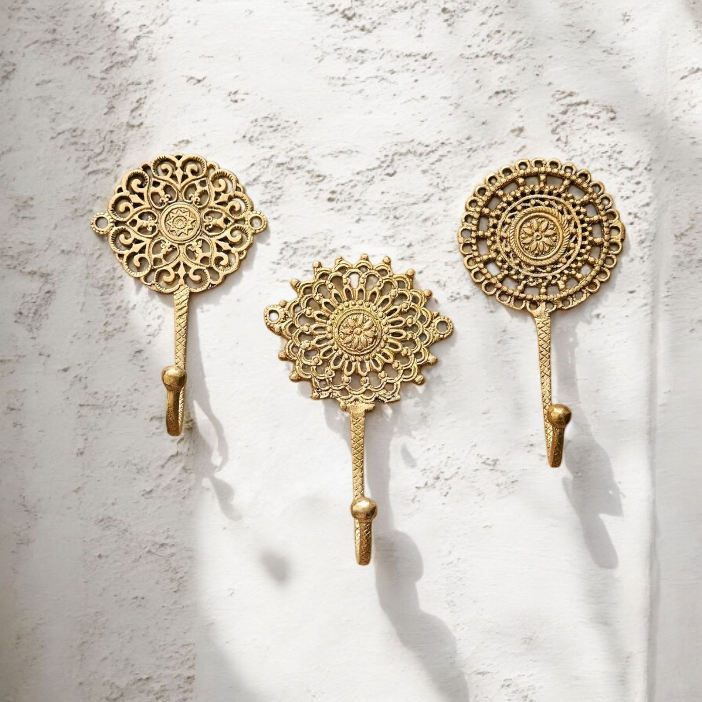 Lot de 3 Patères Murales en Bronze – Style Oriental & Bohème Chic Tokolausanne