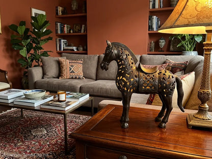 Sculpture de Cheval Ajourée en Bronze