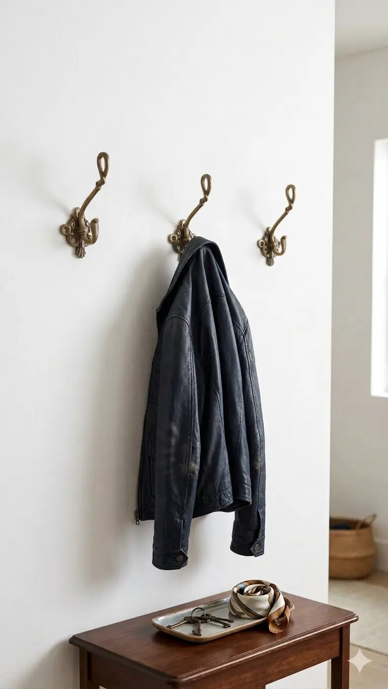 Portemanteau mural serpent en bronze, style ancien chic