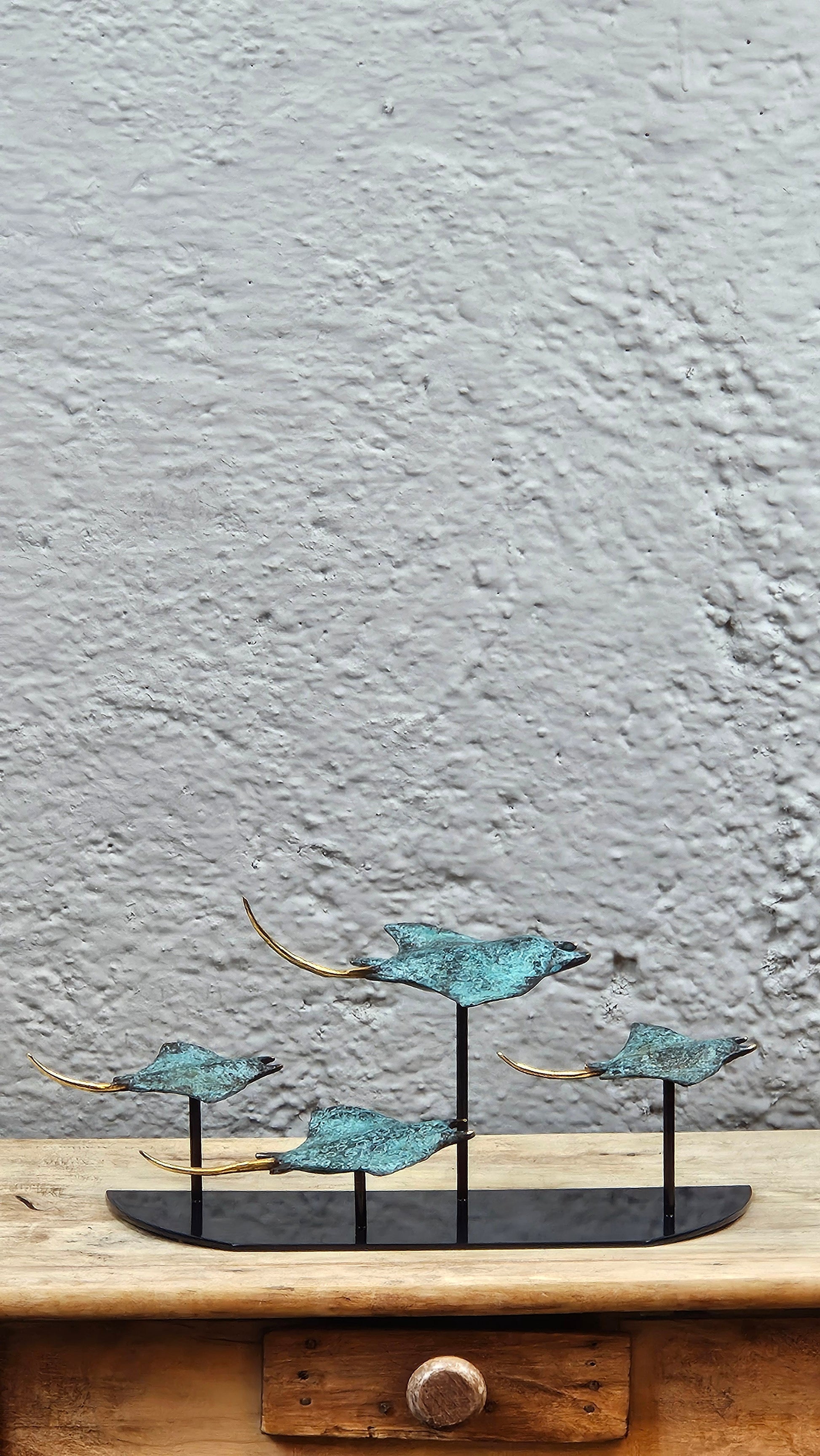 4 raies manta en bronze Tokolausanne