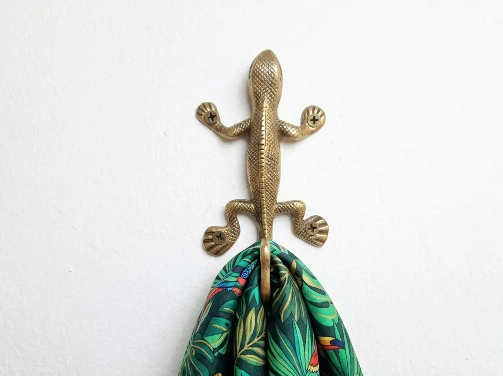 Crochet lezard en bronze chichak