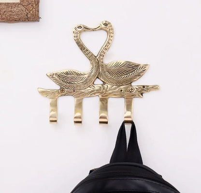 Porte-mateaux en bronze-motif cygnes - TokoLausanne