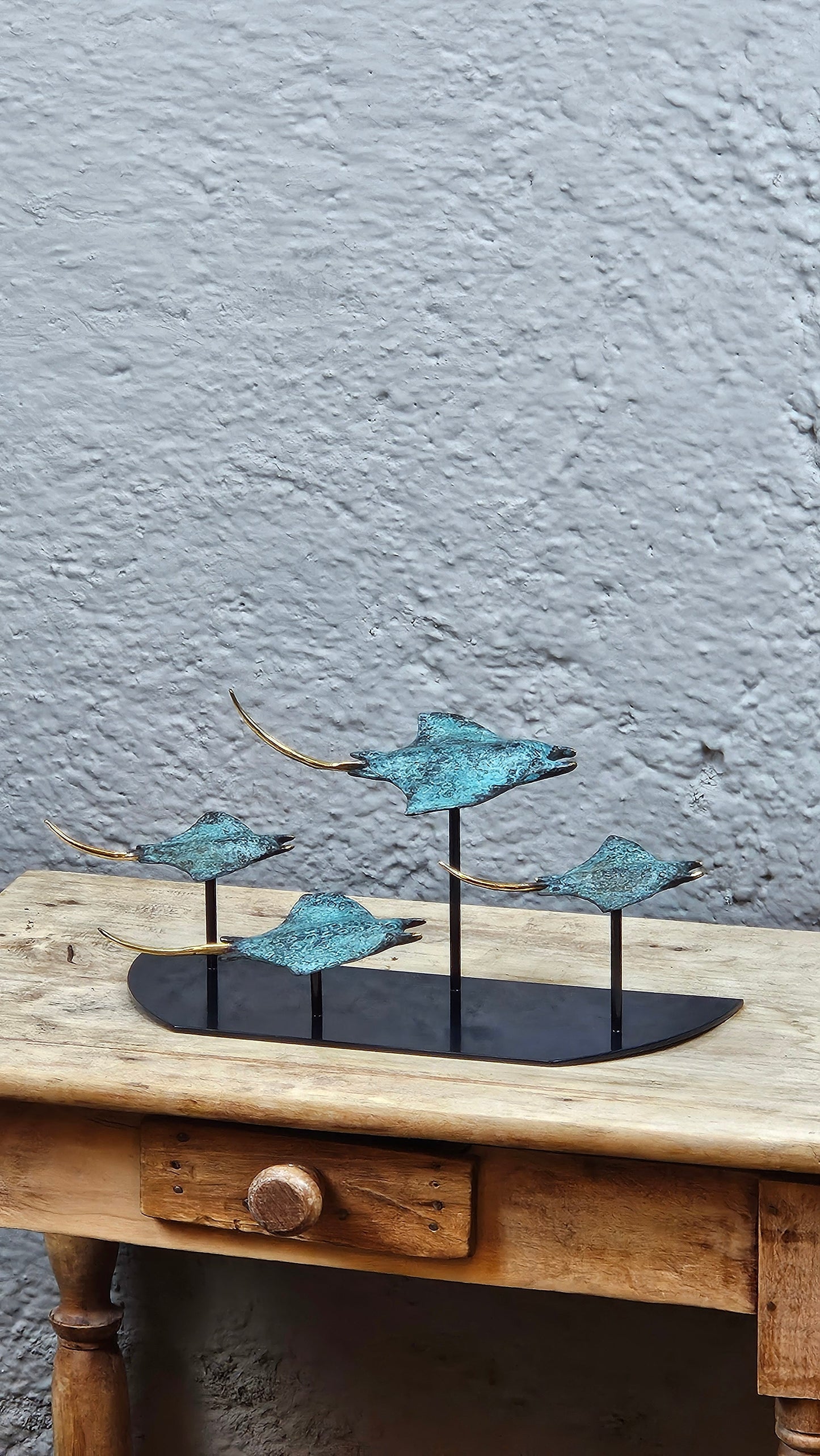 4 raies manta en bronze Tokolausanne