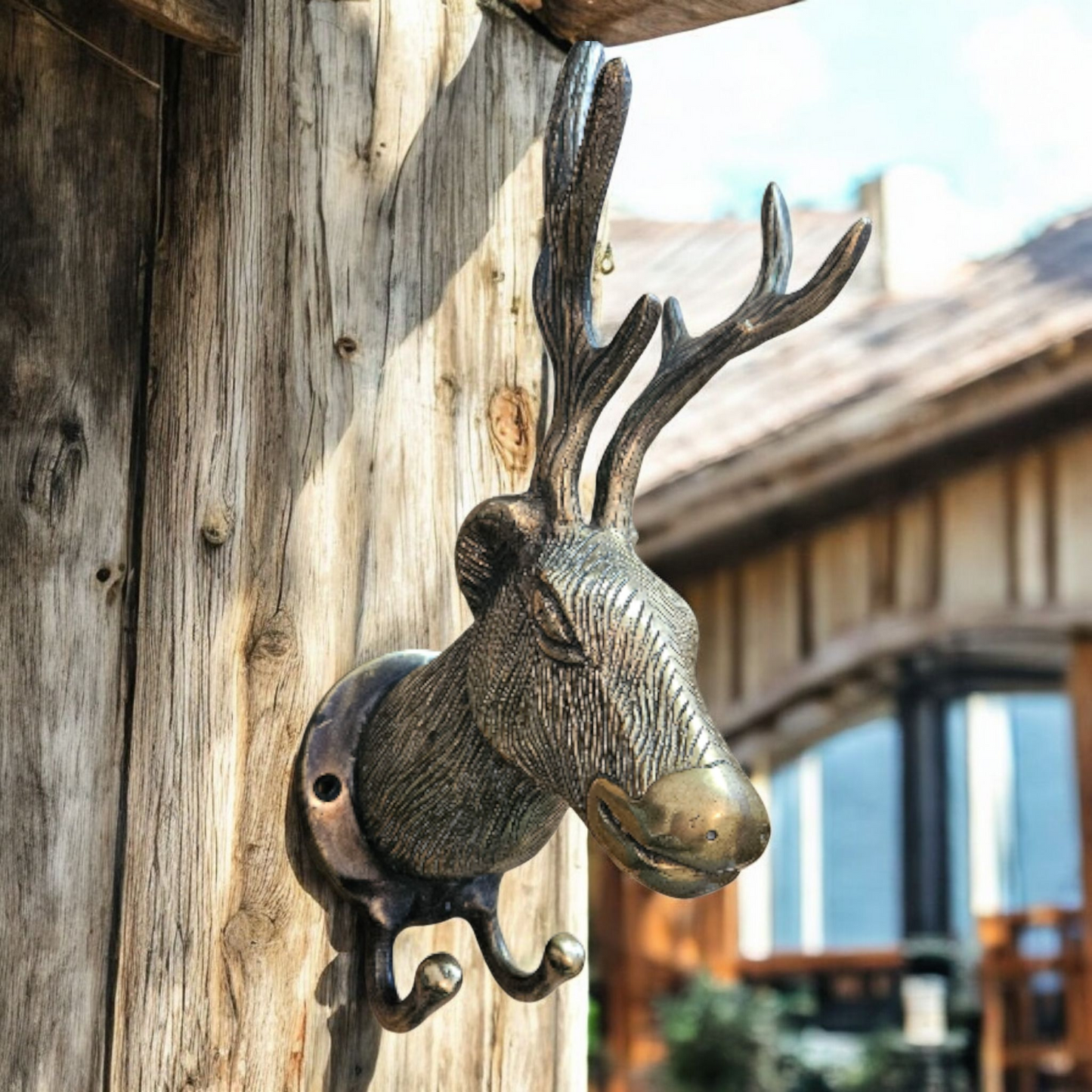 Patère Murale Tête de Cerf en Bronze - Crochet Décoratif Tokolausanne