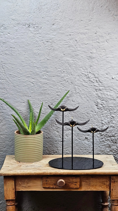 Sculpture trio Raies Manta en Bronze Tokolausanne