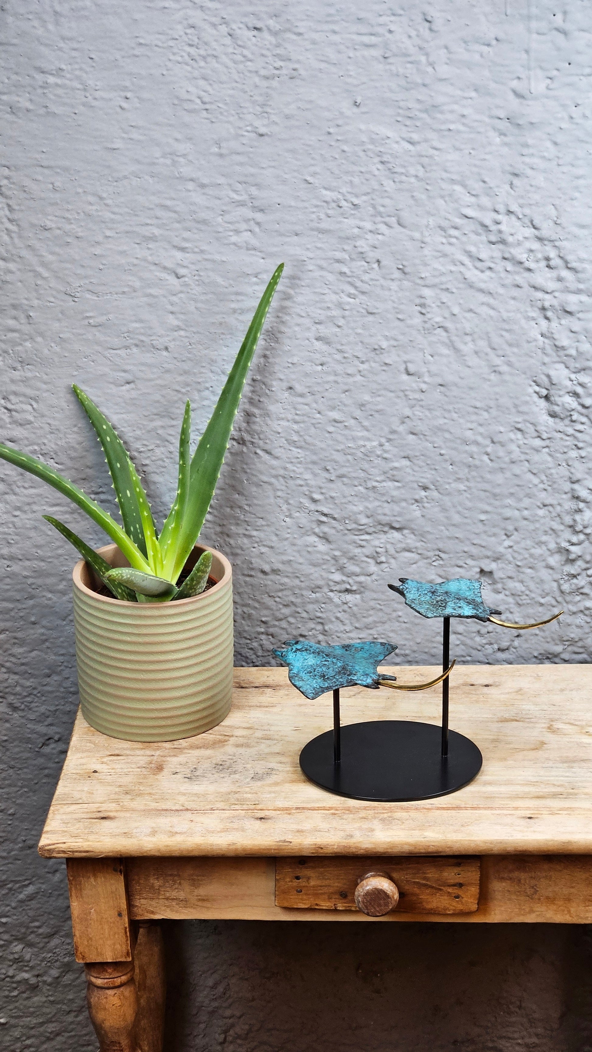 Duo de raies manta en bronze Tokolausanne