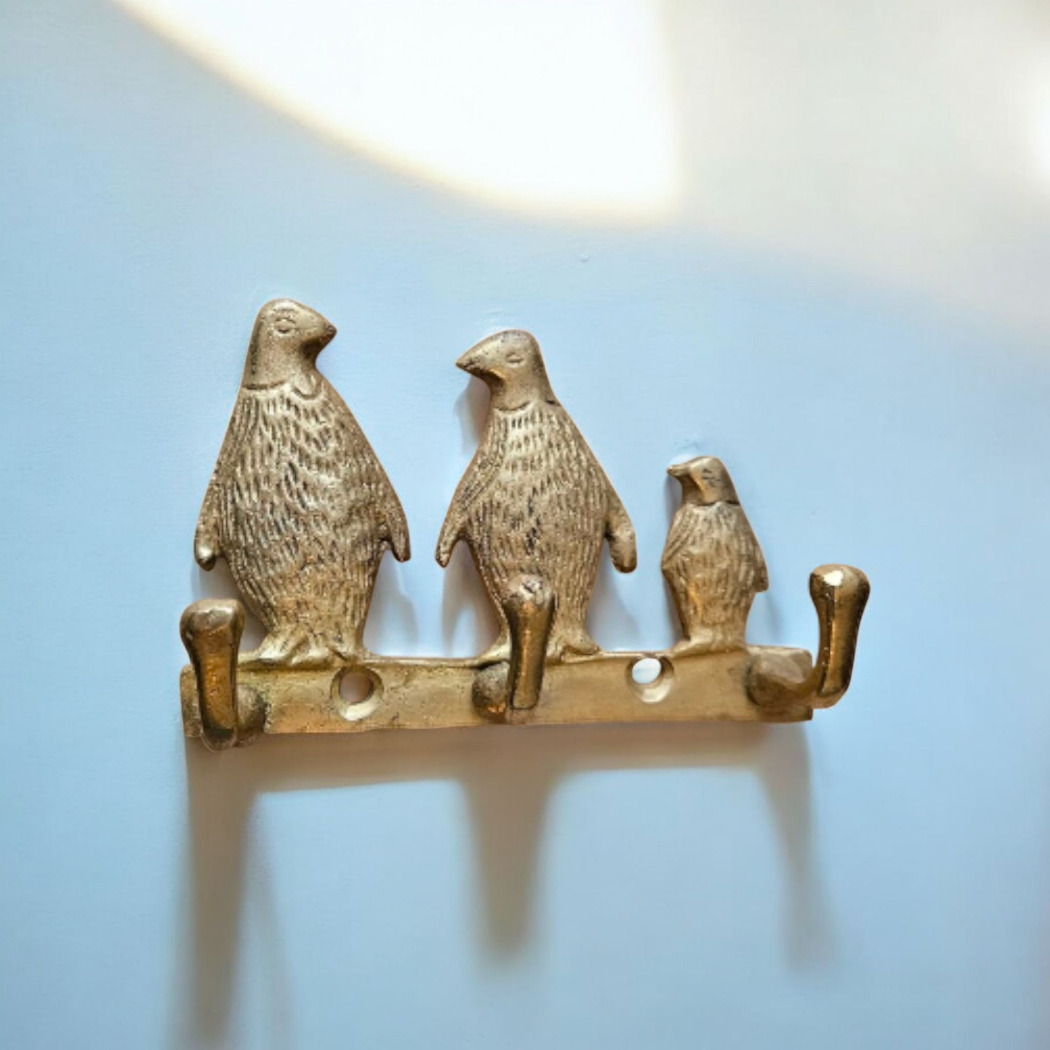 Patère Bronze Famille Pingouin - Décoration Originale pour Intérieur Tokolausanne