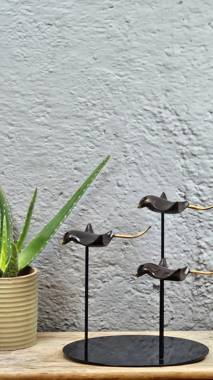 Sculpture trio Raies Manta en Bronze Tokolausanne